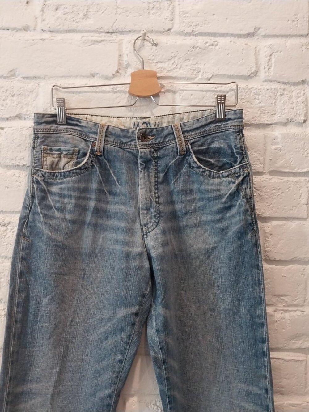 Mavi Jeans Men’s 32x32 Blue Med Wash Matt Relaxed Straight Leg Whiskering Fade. - Picture 6 of 15